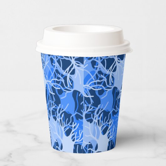 Neuronales Netzwerk Blaue Neuronen Papiertasse Pappbecher (Rechts)