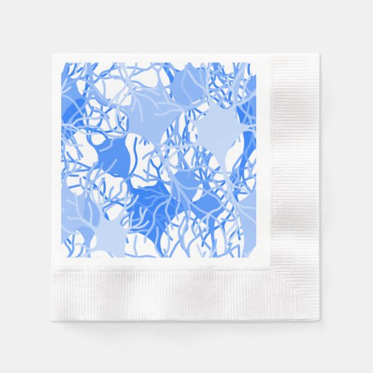 Neuronales Netzwerk Blaue Neuronen Serviette (Vorderseite)