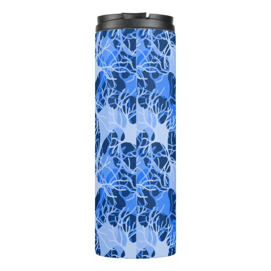 Neuronales Netzwerk Blaue Neuronen Thermosbecher (Rückseite)