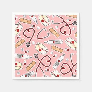 Neuronales Thema Napkins Rosa Serviette