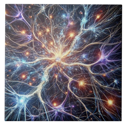 Neuronen-Keramik Fliese (Vorderseite)