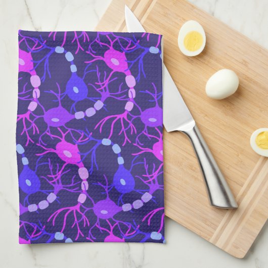 Neuronen-Neon-Lila Geschirrtuch (Viertel Falte)