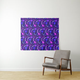 Neuronen-Neon-Lila Wandteppich