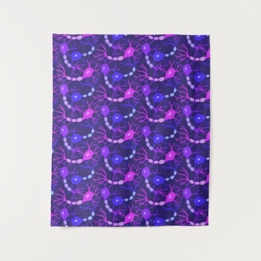 Neuronen-Neon-Lila Wandteppich (Vorderseite)