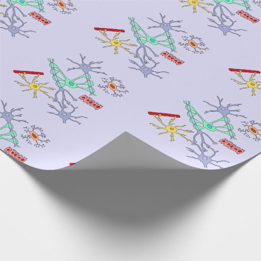 Neuronen und Glias Geschenkpapier (Ecke)