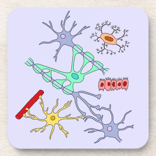 Neuronen und Glias Getränkeuntersetzer (Vorderseite)