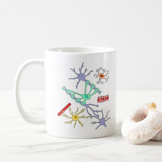 Neuronen und Glias Kaffeetasse (Mit Donut)