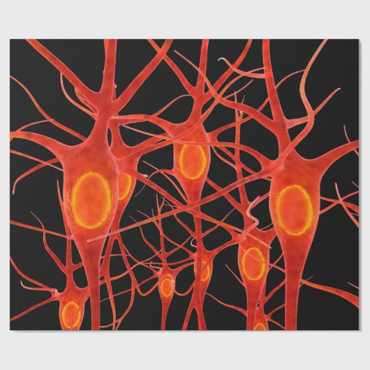Neuronsneuronale,3d,Anatomie,axon,bio,biologisch,b Geschenkpapier (Flach)