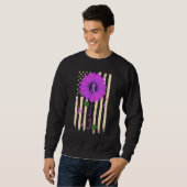 Neuropathy Awareness Sunflower Purple Ribbon USA F Sweatshirt (Vorne ganz)