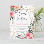 Neurosa Goldgrenze 16 . Geburtstag Einladung (Stehend Vorderseite)