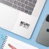 Neurosparker Kiss-Cut, Neurodiverser Autismus ADHD Aufkleber (Laptop mit iPhone)