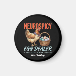 Neurospicy Egg Dealer Vintage Hen Rare Textures  Magnet