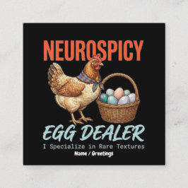 Neurospicy Egg Dealer Vintage Hen Rare Textures  Quadratische Visitenkarte