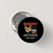 Neurospicy-Eierhändler Vintage-Henne Seltene Textu Button (Vorne & Hinten)