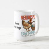 Neurospicy-Eierhändler Vintage-Henne Seltene Textu Kaffeetasse (VorderseiteRechts)