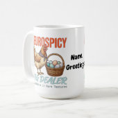 Neurospicy-Eierhändler Vintage-Henne Seltene Textu Kaffeetasse (Vorderseite Links)