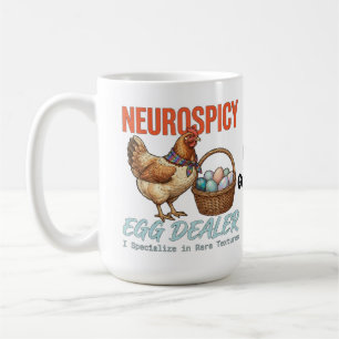 Neurospicy-Eierhändler Vintage-Henne Seltene Textu Kaffeetasse