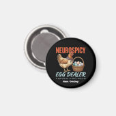 Neurospicy-Eierhändler Vintage-Henne Seltene Textu Magnet (Vorderseite/Rückseite)