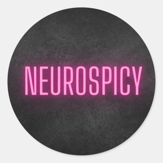 Neurospicy Neon Sticker (Vorderseite)