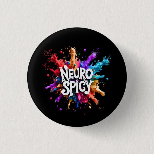 NEUROSPICY Neurodiversität Autismus ADHS Dyslexie Button (Vorderseite)