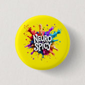 NEUROSPICY Neurodiversität Autismus ADHS Legasthen Button (Vorderseite)