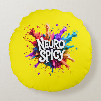 NEUROSPICY Neurodiversität Autismus ADHS Legasthen Rundes Kissen