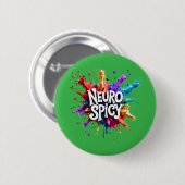 NEUROSPICY neurodiversity autism adhd dyslexia Button (Vorne & Hinten)