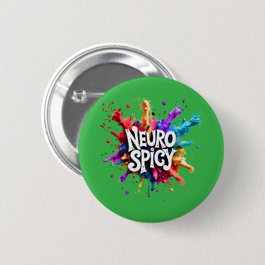 NEUROSPICY neurodiversity autism adhd dyslexia Button (Vorne & Hinten)
