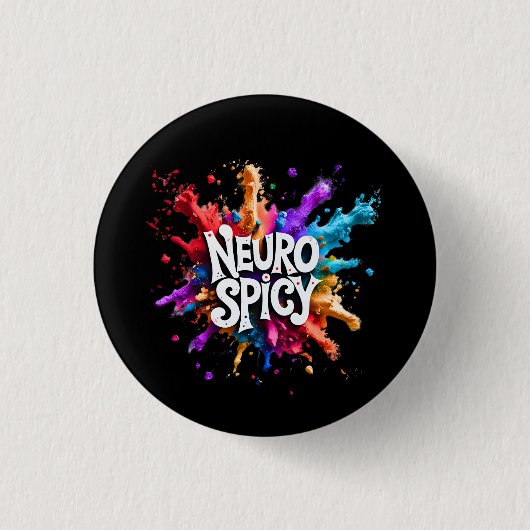 NEUROSPICY neurodiversity autism adhd dyslexia Button (Vorderseite)
