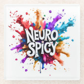 NEUROSPICY neurodiversity autism adhd dyslexia Glasuntersetzer (Vorderseite)