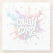 NEUROSPICY neurodiversity autism adhd dyslexia Glasuntersetzer (Rückseite)