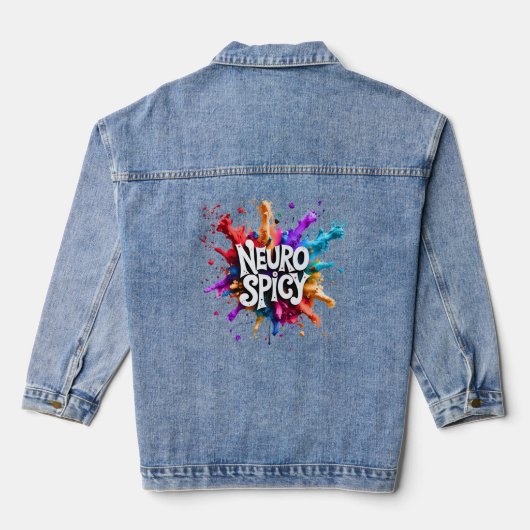 NEUROSPICY neurodiversity autism adhd dyslexia Jeansjacke (Rückseite)