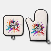 NEUROSPICY neurodiversity autism adhd dyslexia Ofenhandschuh & Topflappen-Set (Vorderseite)