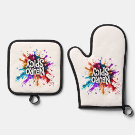 NEUROSPICY neurodiversity autism adhd dyslexia Ofenhandschuh & Topflappen-Set