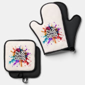 NEUROSPICY neurodiversity autism adhd dyslexia Ofenhandschuh & Topflappen-Set (Vorderseite/Rückseite)