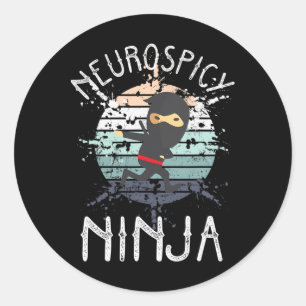 Neurospicy Ninja Autismus Bewusstsein Neurodiverse Runder Aufkleber