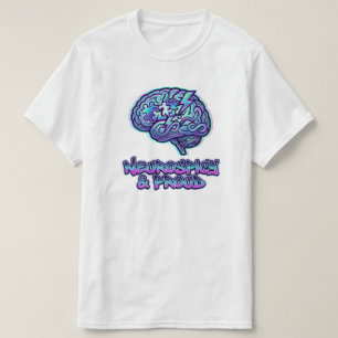 Neurospicy und stolz Neon-Gehirn Neurodiversitäts- T-Shirt
