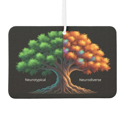 Neurotypisch vs. Neurodivers Autolufterfrischer (Vorderseite)
