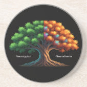 Neurotypisch vs. Neurodivers Getränkeuntersetzer (Vorne)