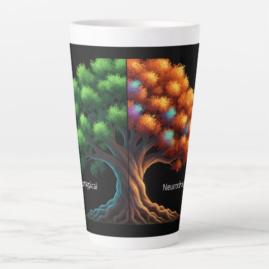 Neurotypisch vs. Neurodivers Milchtasse (Vorderseite)