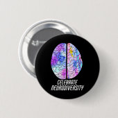 Neuroversität Individualität Dyslexie Bewusstsein Button (Vorne & Hinten)