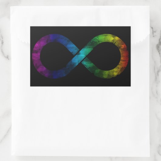 Neuroversity Rainbow Infinity Rechteckiger Aufkleber (Tasche)