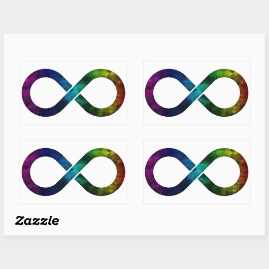 Neuroversity Rainbow Infinity Rechteckiger Aufkleber (Blatt)