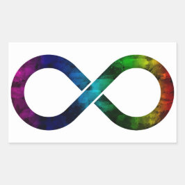 Neuroversity Rainbow Infinity Rechteckiger Aufkleber