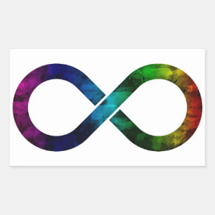 Neuroversity Rainbow Infinity Rechteckiger Aufkleber