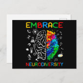 Neuroversity Shirt Embrase ADHD Autismus Bewusstse Postkarte (Vorne/Hinten)