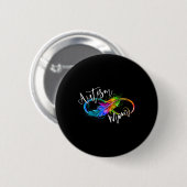 Neuroversity Symbol Rainbow Infinity Autismus Mama Button (Vorne & Hinten)