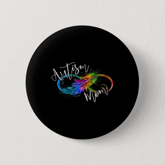 Neuroversity Symbol Rainbow Infinity Autismus Mama Button (Vorderseite)