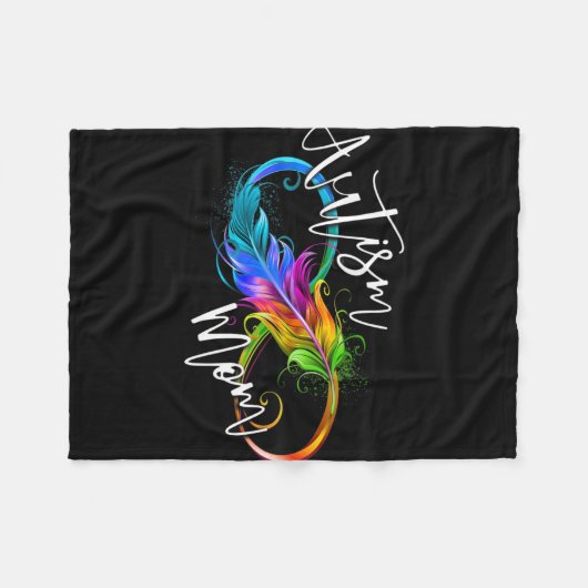 Neuroversity Symbol Rainbow Infinity Autismus Mama Fleecedecke (Vorderseite (Horizontal))