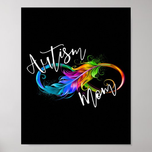 Neuroversity Symbol Rainbow Infinity Autismus Mama Poster (Vorne)